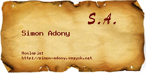 Simon Adony névjegykártya